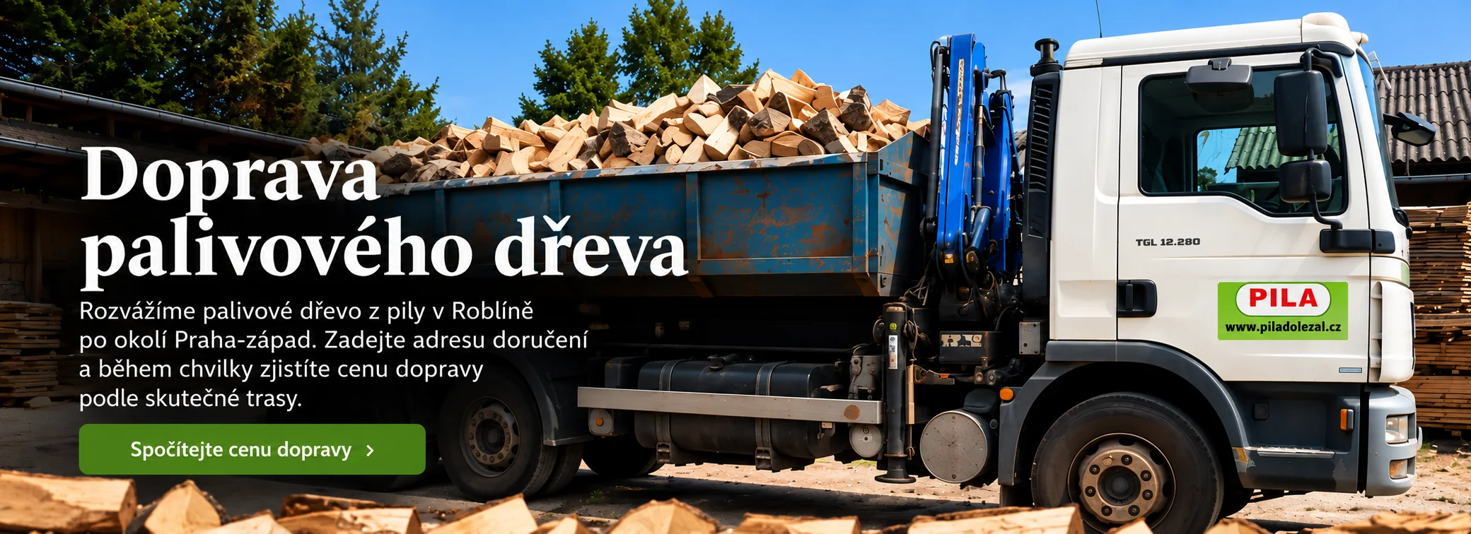 Doprava palivového dřeva – Pila Doležal Roblín
